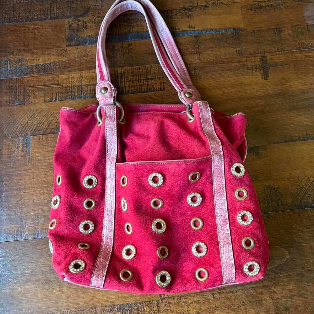 Kathy Van Zeeland Bling Y2k Red/Burgandy Purse Vintage Baddie
